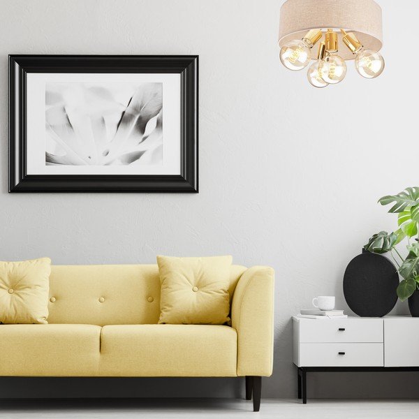 Bēša griestu lampa ø 35 cm Carina – LAMKUR-image-2