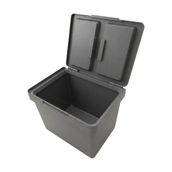 Pelēka atkritumu šķirošanas/iebūvēta plastmasas atkritumu tvertne 3x12 l Metropolis Flip-up – Elletipi-image-4