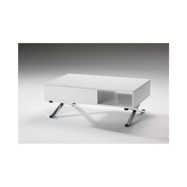 Balts kafijas galdiņš ar izvelkamu virsmu Marckeric Manila-image-1