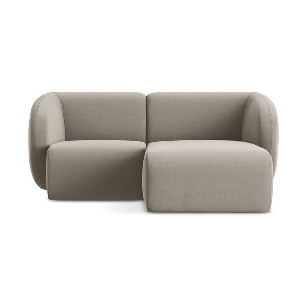 Gaiši brūns samta stūra dīvāns (ar labo stūri/ar zvilni) Lani – Makamii