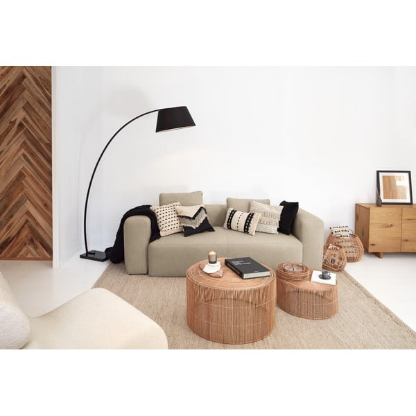 Melna stāvlampa ar auduma abažūru (augstums 210 cm) Juhe – Kave Home-image-4