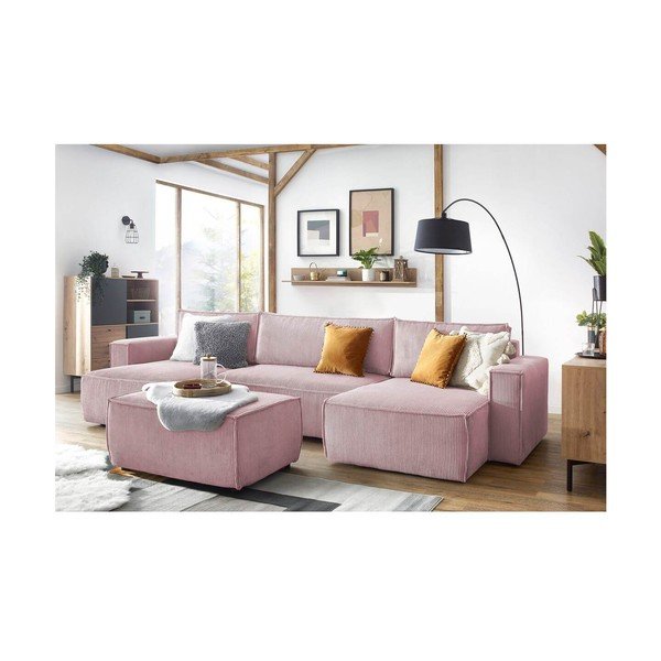 Gaiši rozā velveta pufs Nihad – Bobochic Paris-image-4