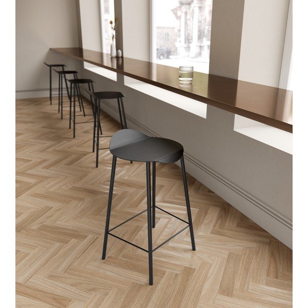 Melns ādas bāra krēsls Flamingo Bull – LIND DNA-image-1