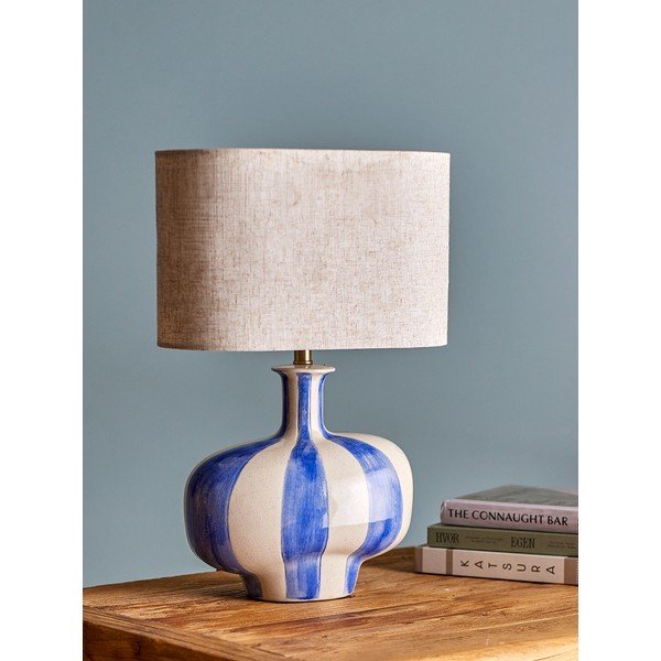 Keramikas galda lampa ar auduma abažūru (augstums 46 cm) Alida – Bloomingville-image-4