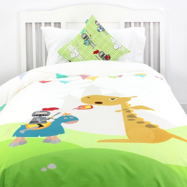 Bērnu kokvilnas segas pārvalks un spilvens Mr. Fox Knight, 140 x 200 cm-image-2