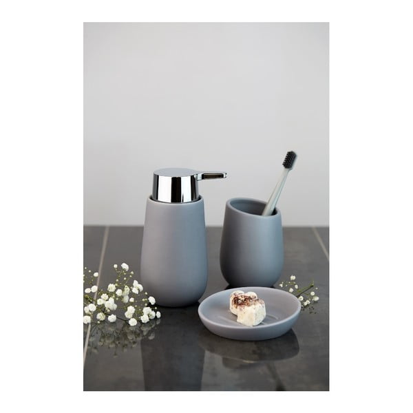 Pelēks keramikas ziepju dozators 320 ml Badi – Wenko-image-2