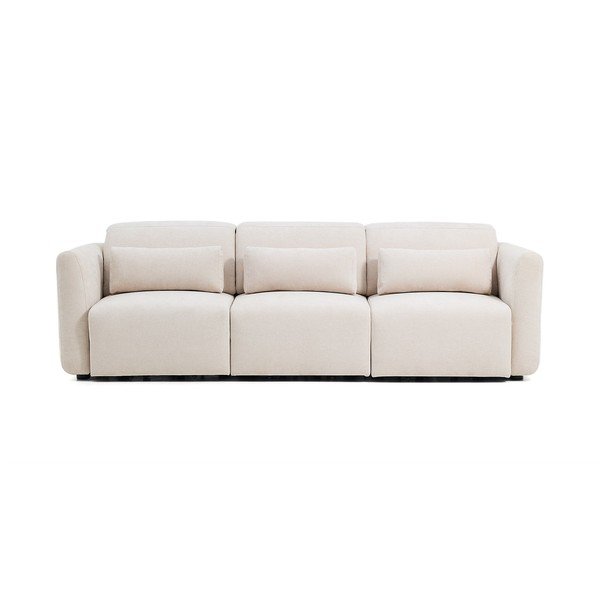 Bēšs regulējams/salokāms dīvāns no šenila auduma ar zvilni 255 cm Lares – Kave Home