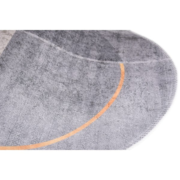 Pelēks mazgājams paklājs 60x100 cm Oval – Vitaus-image-2