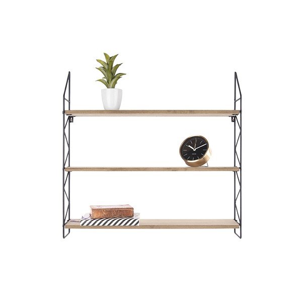 Metāla plaukts ar koka plauktiem PT LIVING Zig Zag-image-2