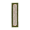 Zaļš/dabīga toņa ar rokām darināts vilnas celiņa paklājs 60x230 cm Apex Border Wool – Flair Rugs