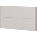 Krēmkrāsas atverams/piekarināms apavu plaukts ar ozolkoka imitāciju 140x83x18 cm Ameca – Germania