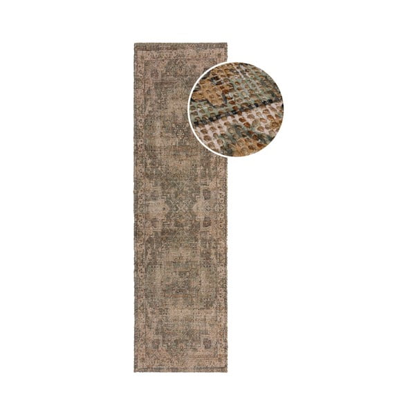 Haki ar rokām darināts celiņa paklājs no džutas maisījuma 60x230 cm Selena Jute Traditional – Flair Rugs