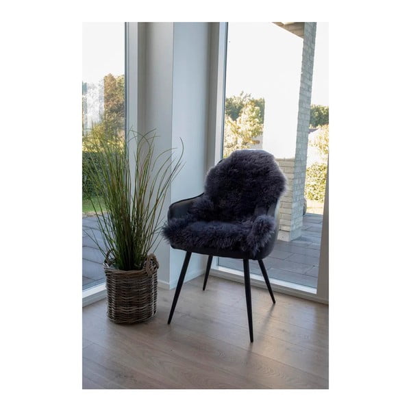 Antracīta pelēka sintētiska kažokāda 50x85 cm – House Nordic-image-1