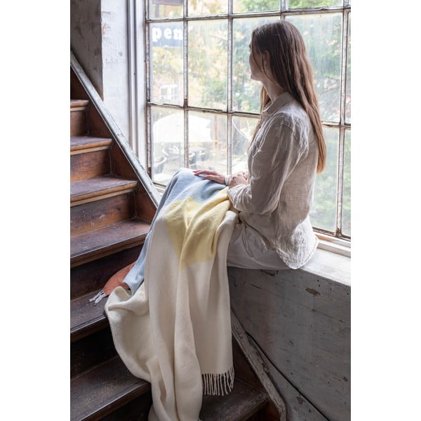 Dzeltens/zils pleds 125x190 cm Brick – Mette Ditmer Denmark-image-3