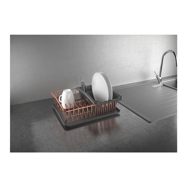 Žāvēšanas paliktnis ar vara krāsas statīvu Metaltex -image-4