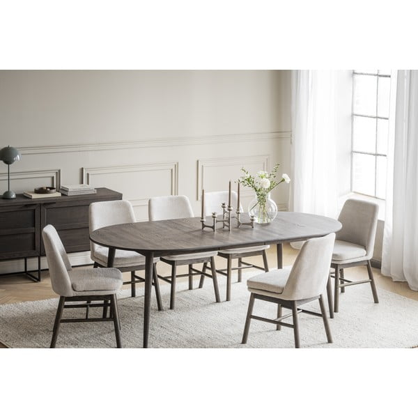 Tumši brūns ozola masīvkoka izvelkams ēdamgalds 105x170 cm Tyler – Rowico-image-2