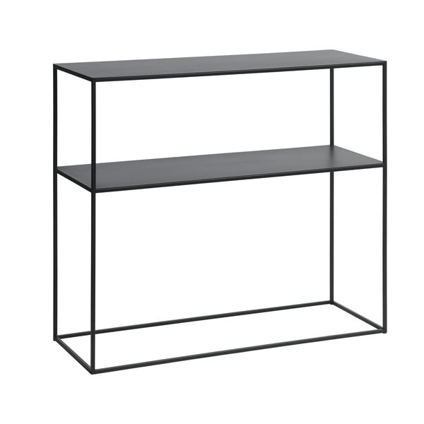 Melns metāla konsoles galds 35x90 cm Pebble – Unique Furniture-image-2