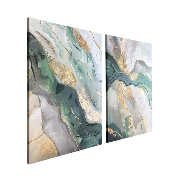 Gleznu komplekts ar roku apgleznotiem elementiem (2 gab.) 50x70 cm Aventurine – Styler-image-4