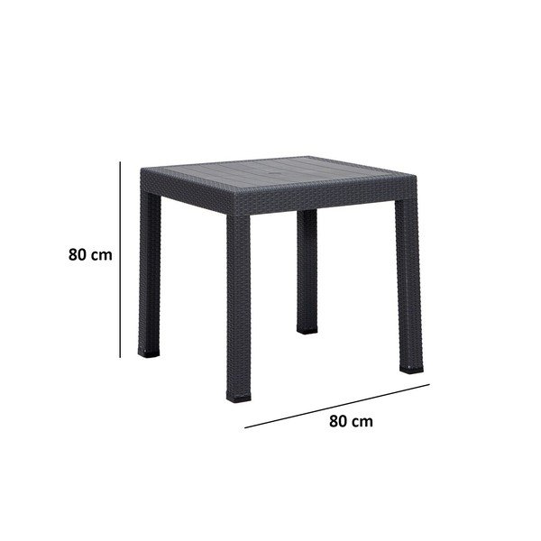 Plastmasas dārza ēdamgalds 80x80 cm Rattan – Floriane Garden-image-2