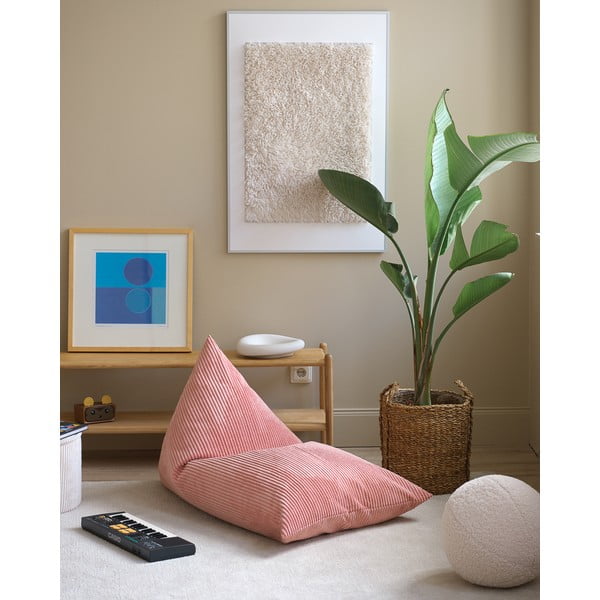 Rozā velveta bērnu sēžammaiss Big Lounger – Wigiwama-image-2