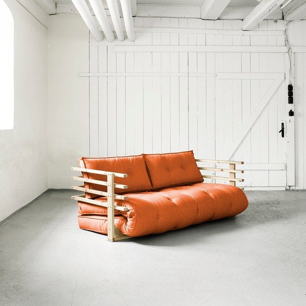 Dīvāns gulta Karup Funk Natural/Orange