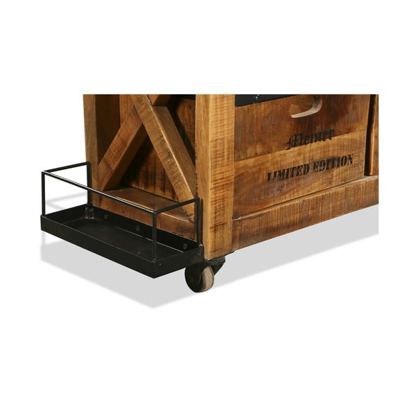 Dabīga toņa mango masīvkoka vīna skapis pudeļu skaits 5, 100x92x30 cm Ravi – Interia Home & Living-image-4