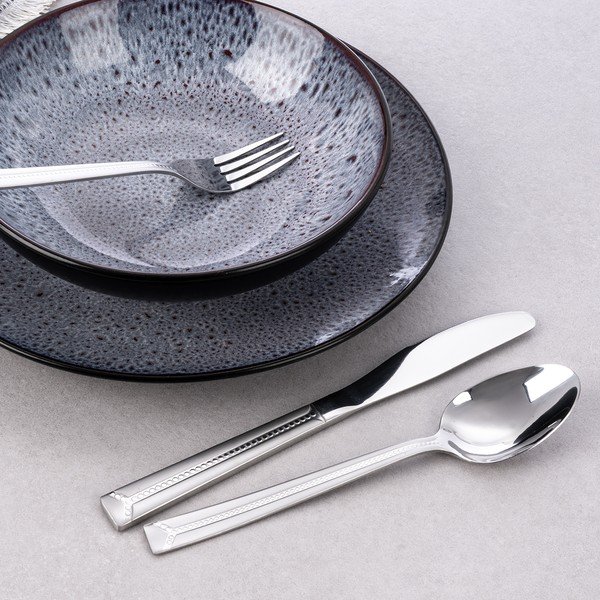 Sudraba krāsas nerūsējošā tērauda galda piederumi (24 gab.) Bright – Orion-image-1