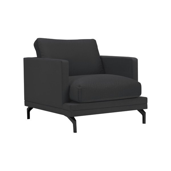 Tumši pelēks krēsls ar melnu kāju balstu Windsor & Co Sofas Jupiter-image-1