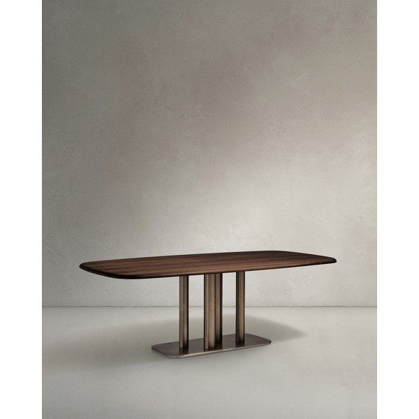 Ēdamgalds ar riekstkoka imitāciju 100x180 cm Melvar – Kave Home-image-3