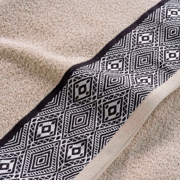 Bēšs frotē kokvilnas dvielis 90x150 cm Esteban – douceur d'intérieur-image-2