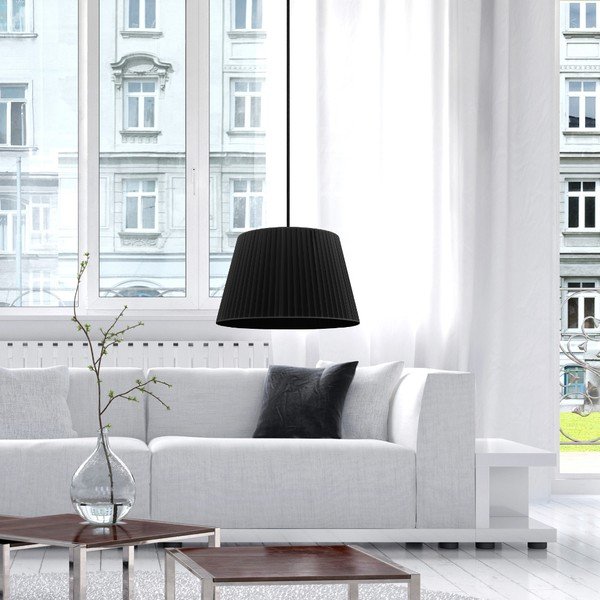Melna piekaramā lampa Sotto Luce KAMI, Ø 36 cm-image-1