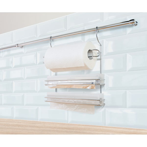 Sudraba krāsas hromēta tērauda piekarināms papīra dvieļu turētājs Lonardo – Metaltex-image-2