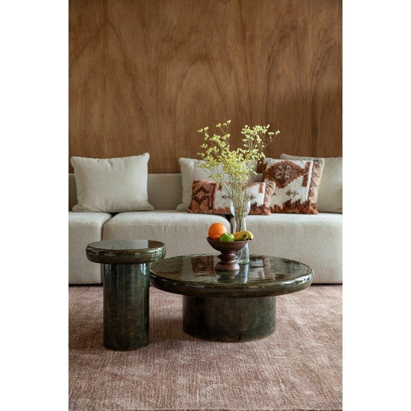 Zaļš mango masīvkoka apaļš žurnālgaldiņš ø 60 cm Mush – Dutchbone-image-1