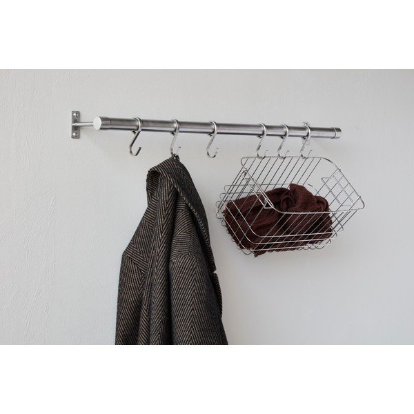 Matētas sudraba krāsas sienas pakaramais no nerūsējošā tērauda 70 cm Hang-It – Mette Ditmer Denmark-image-2