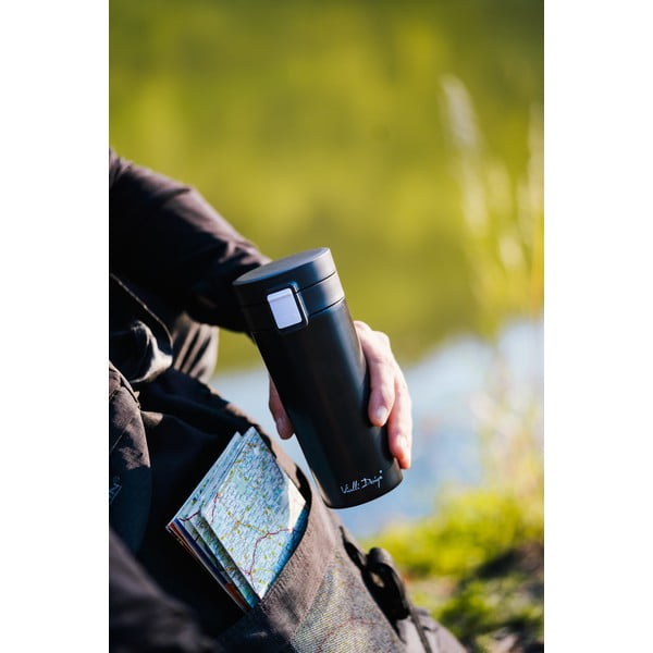 Melna ceļojumu termo krūze Vialli Design Fuori, 400 ml-image-4