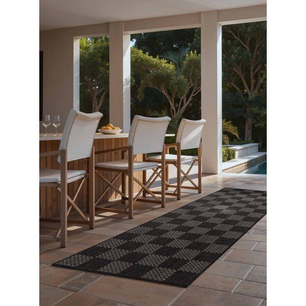 Melns/krēmkrāsas iekštelpu un āra celiņa paklājs 80x200 cm Haringey Dorothy – Ted Baker-image-1