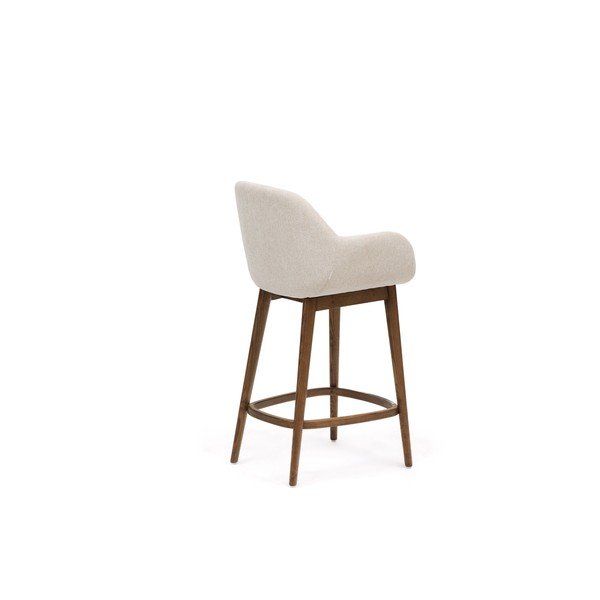 Bēšs polsterēts bāra krēsls ar roku balstiem (sēdekļa augstums 66 cm) Konna – Kave Home-image-4