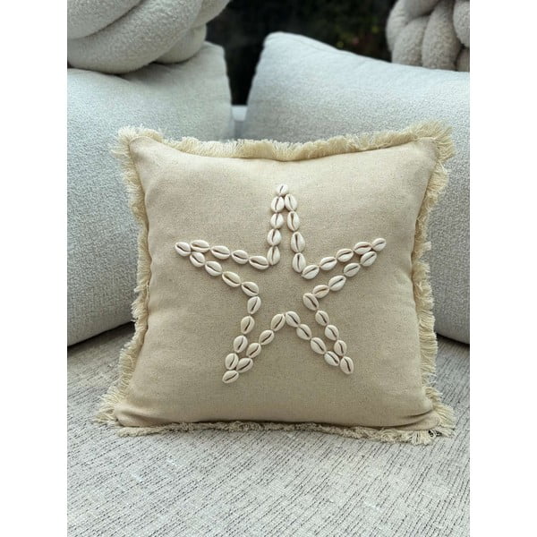 Kokvilnas spilvendrāna 43x43 cm Seashells – Mioli Decor-image-2