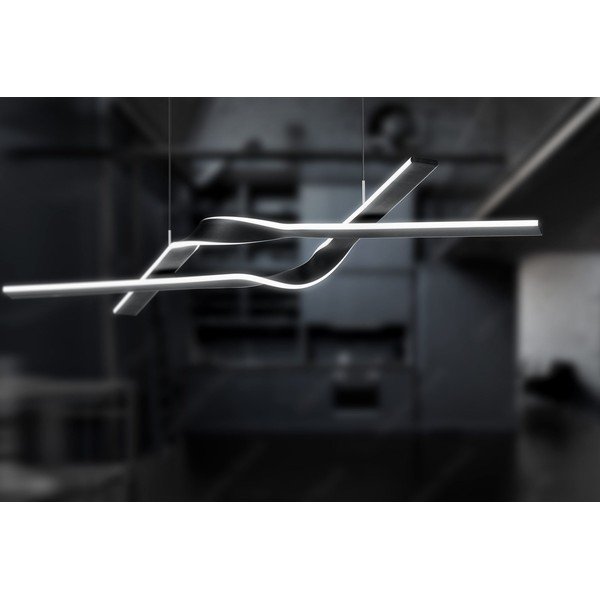 Melna LED piekaramā lampa ar metāla abažūru Cicenza – CINQUE-image-2