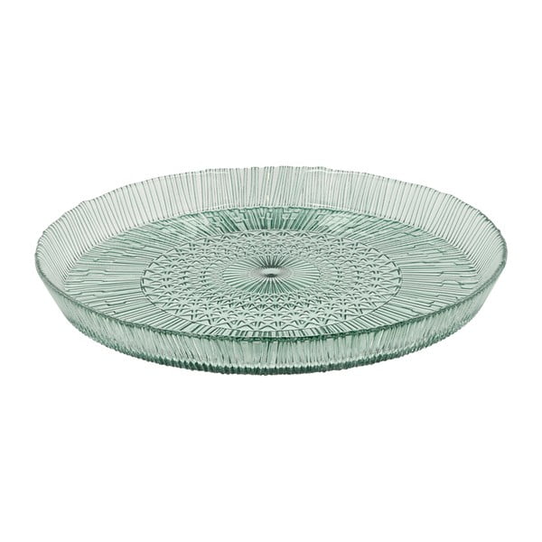Zaļš stikla servēšanas šķīvis ø 30 cm Kusintha – Bitz