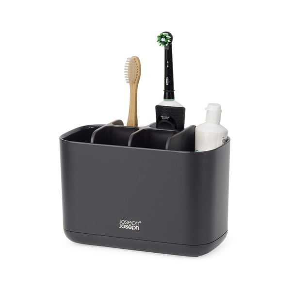 Melns plastmasas zobu birstes statīvs EasyStore – Joseph Joseph