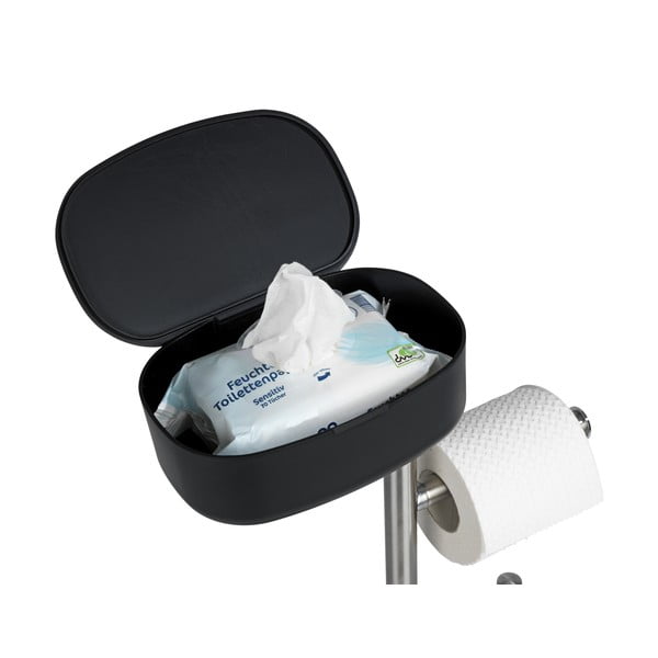 Nerūsējošā tērauda tualetes poda statīvs ar plauktu Wenko Rivazza-image-4