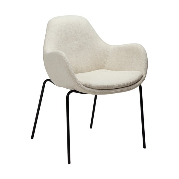 Krēmkrāsas atpūtas krēsls no buklē auduma Zimmer – DAN-FORM Denmark