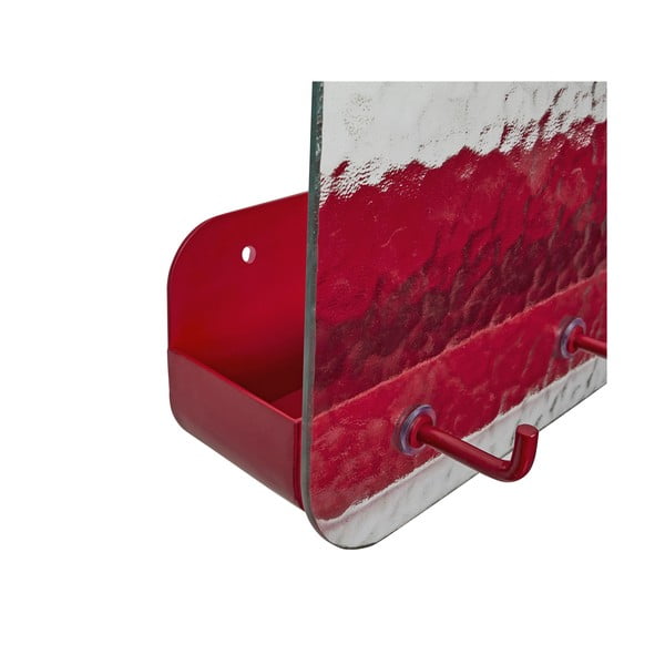 Sarkans metāla sienas pakaramais ar plauktu Shack - Hübsch-image-2