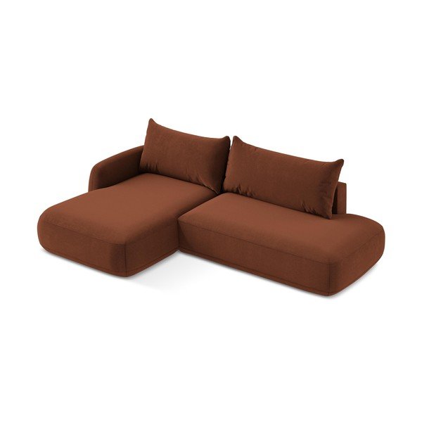 Terakotas oranžs salokāms stūra dīvāns (ar kreiso stūri/ar zvilni) Hale – Makamii-image-2