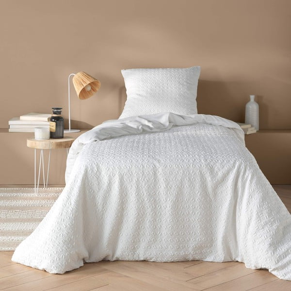 Balta vienguļamā mikrošķiedras gultas veļa 140x200 cm Litea – douceur d'intérieur