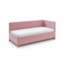 Rozā polsterēta stūra bērnu gulta ar veļas kasti ar redelēm 90x200 cm Cool – Meise Möbel