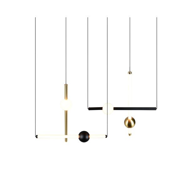 Melna/zelta krāsas LED piekaramā lampa ar regulējamu spilgtumu Melita – Trio-image-4