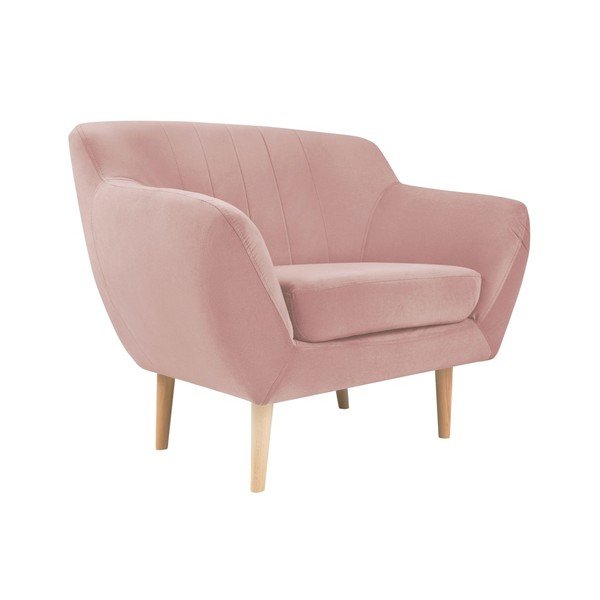 Gaiši rozā samta atpūtas krēsls Mazzini Sofas Sardaigne-image-2