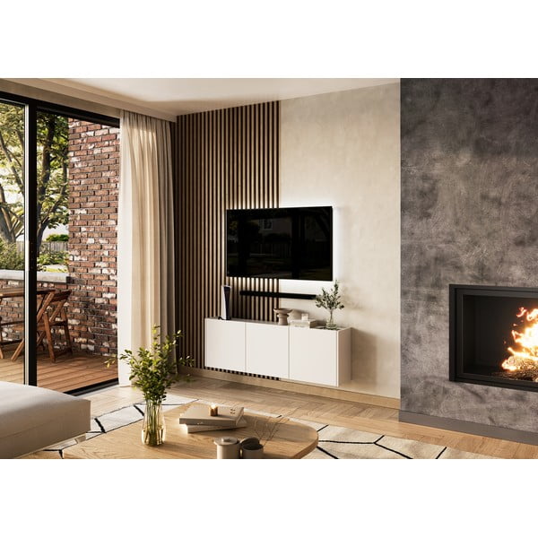 Balts TV galdiņš 138x45 cm Piana – Germania-image-1